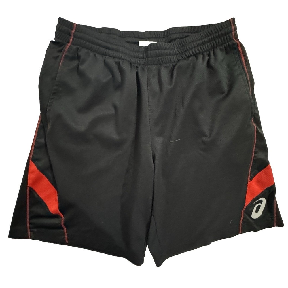 Asics Shorts Men's M Running Athletic 7" Drawstring Elastic Waist Pockets Black